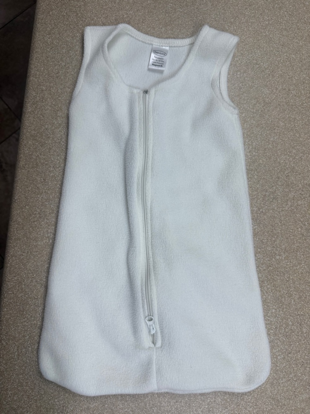 Bambini Ivory White Newborn Napsack Sleep Sack